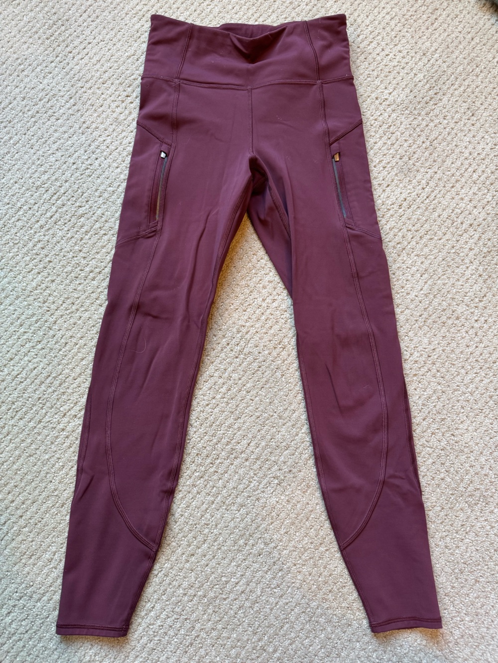 Athleta Rainer Burgundy High-Waist Performance Leggings
